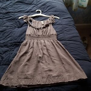 Anthropologie Floreat TAUPE SILK DRESS